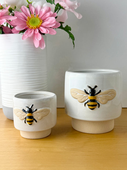 Stoneware Bee Planters - 3 sizes