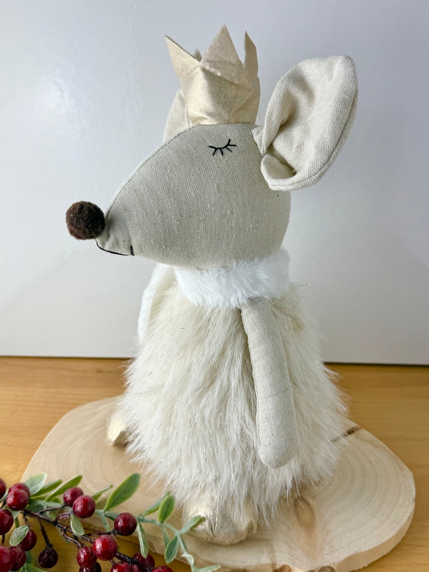 Sparkly Christmas Mouse Figure/Door Stop