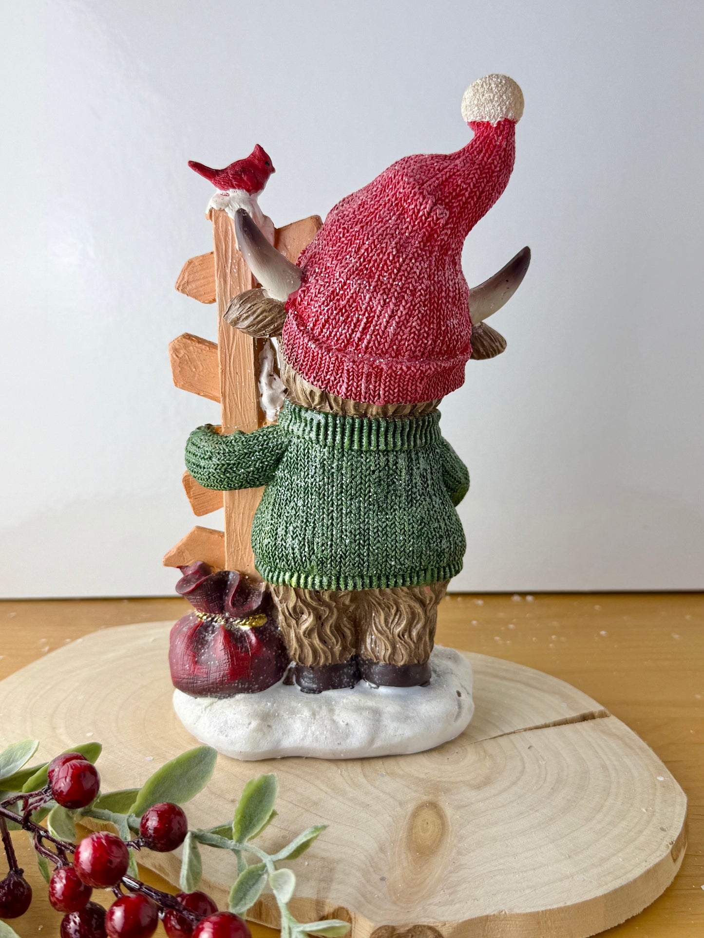 Green Christmas Highland Cows