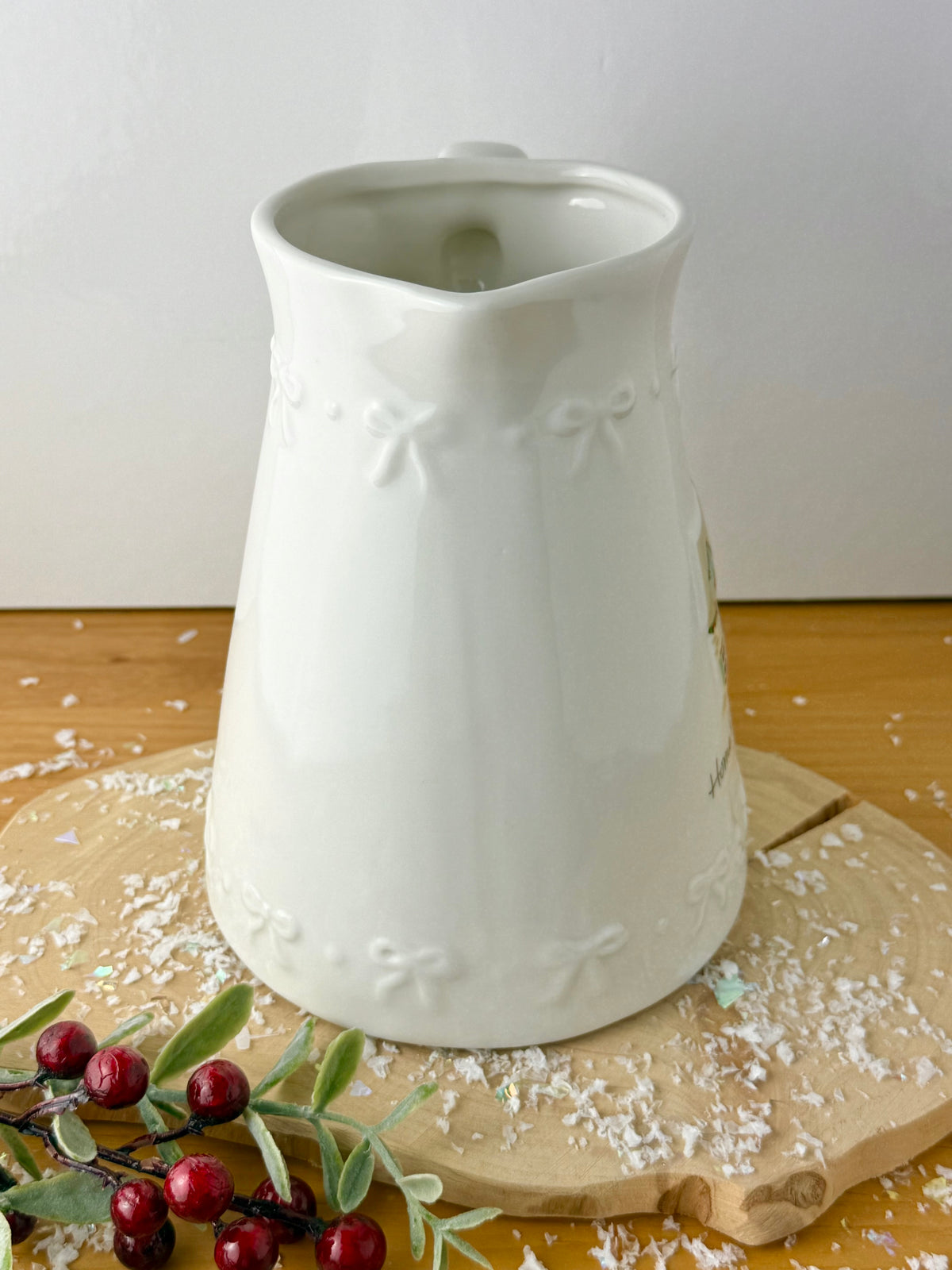 Holly Cottage Christmas Embossed Jug - Home for Christmas