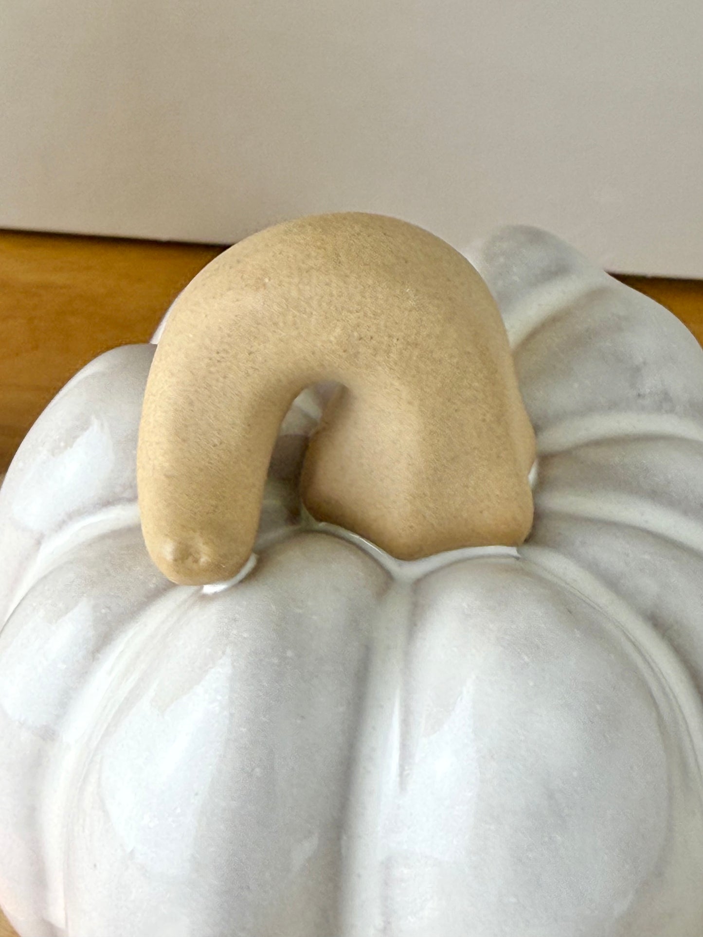 White ceramic glazed pumpkin - 2 sizes