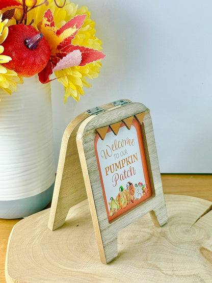 Wooden Easel Sign - Welcome to our Pumpkin Patch