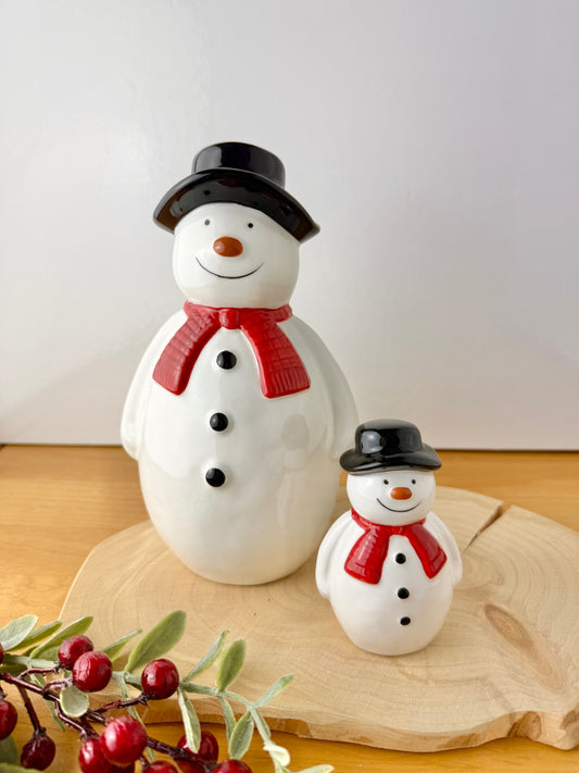 Snowman ceramic statue - 2 sizes