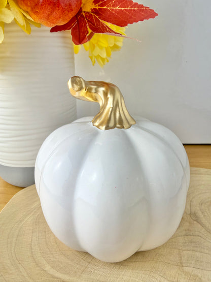 Ceramic White Pumpkin - Medium & Small