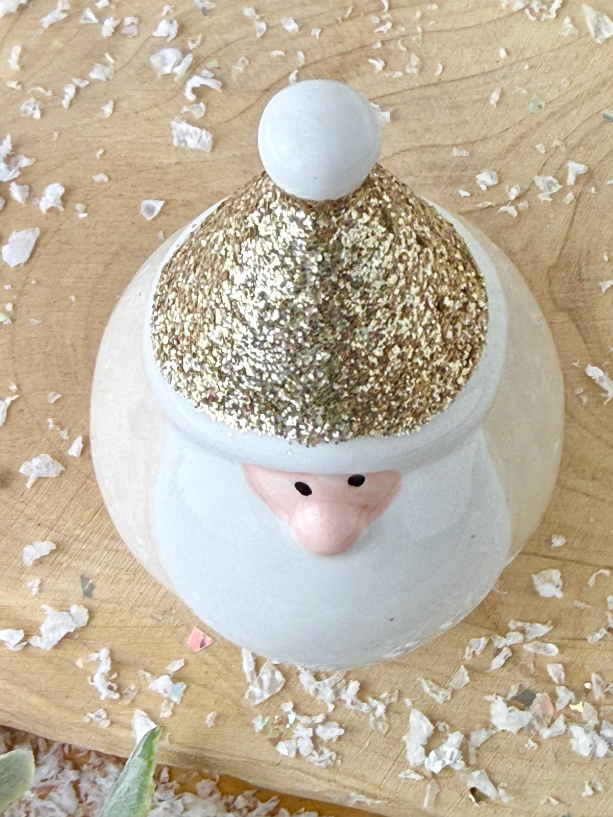 Gold Glitter Santa Gonk