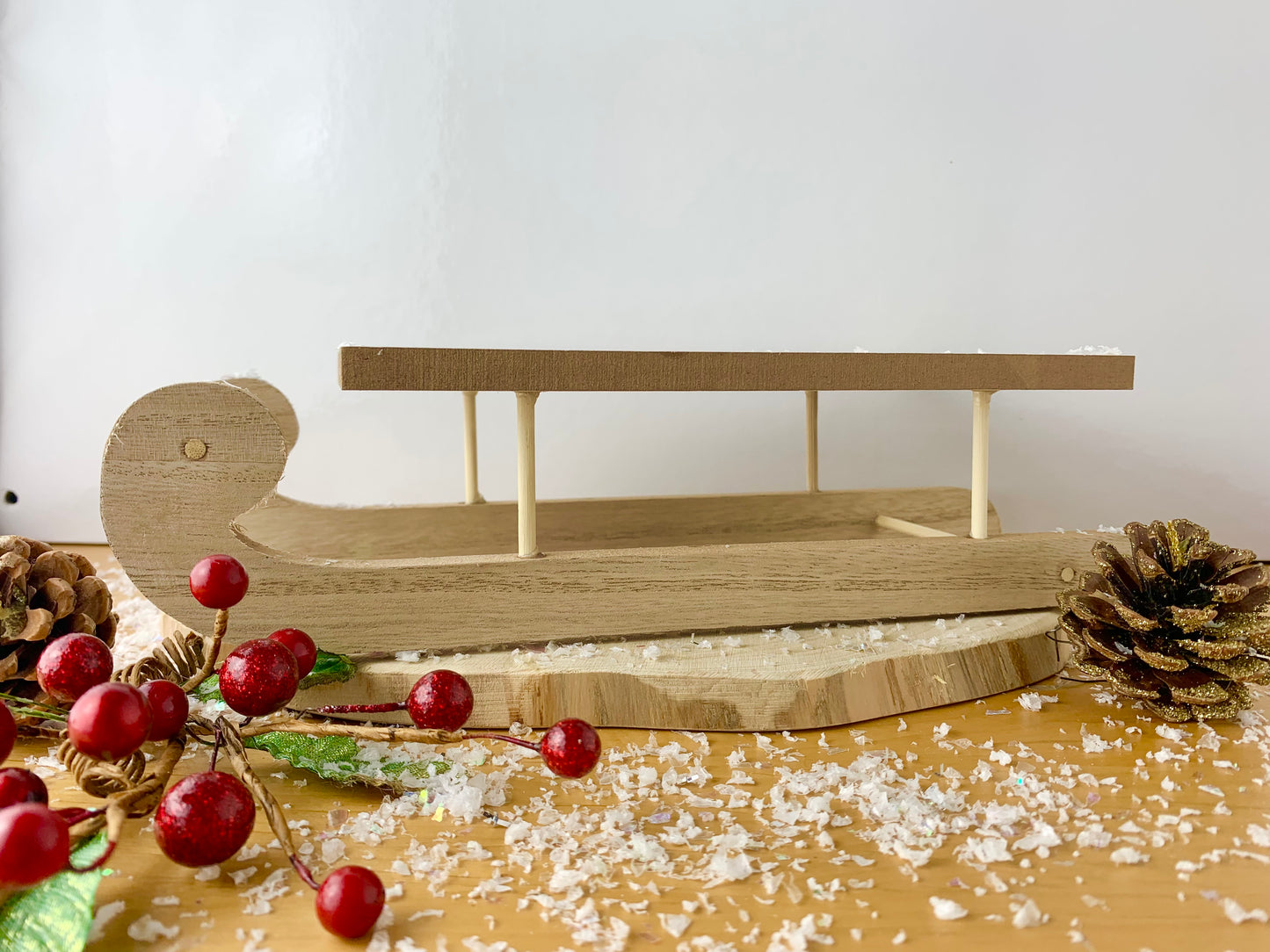 Wooden Festive Sleigh - 2 sizes