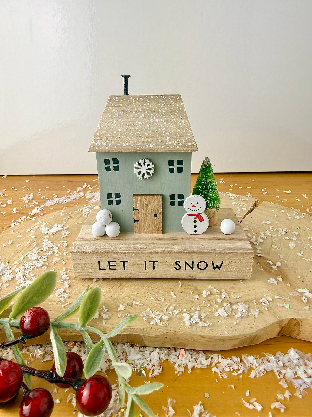 Wooden Let it Snow House