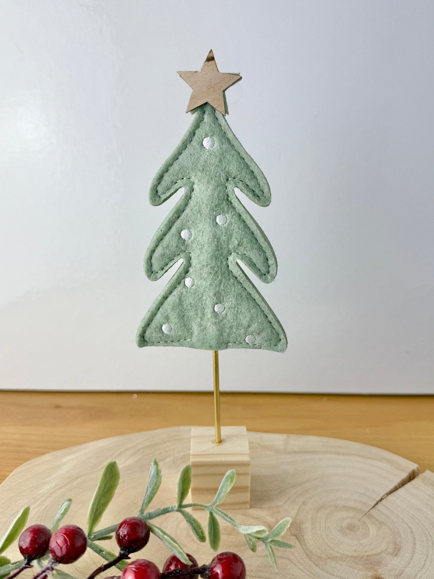 Felt Christmas Trees - Light Green Pair