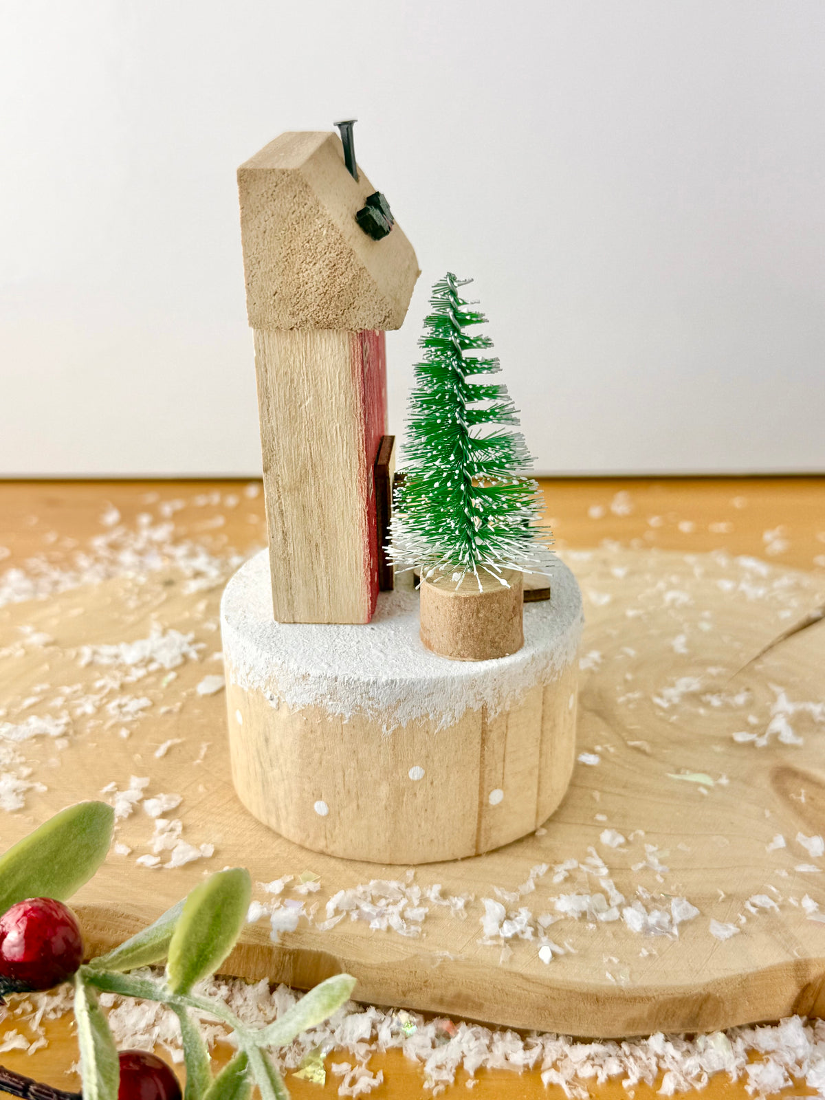 Wooden Christmas Holly House