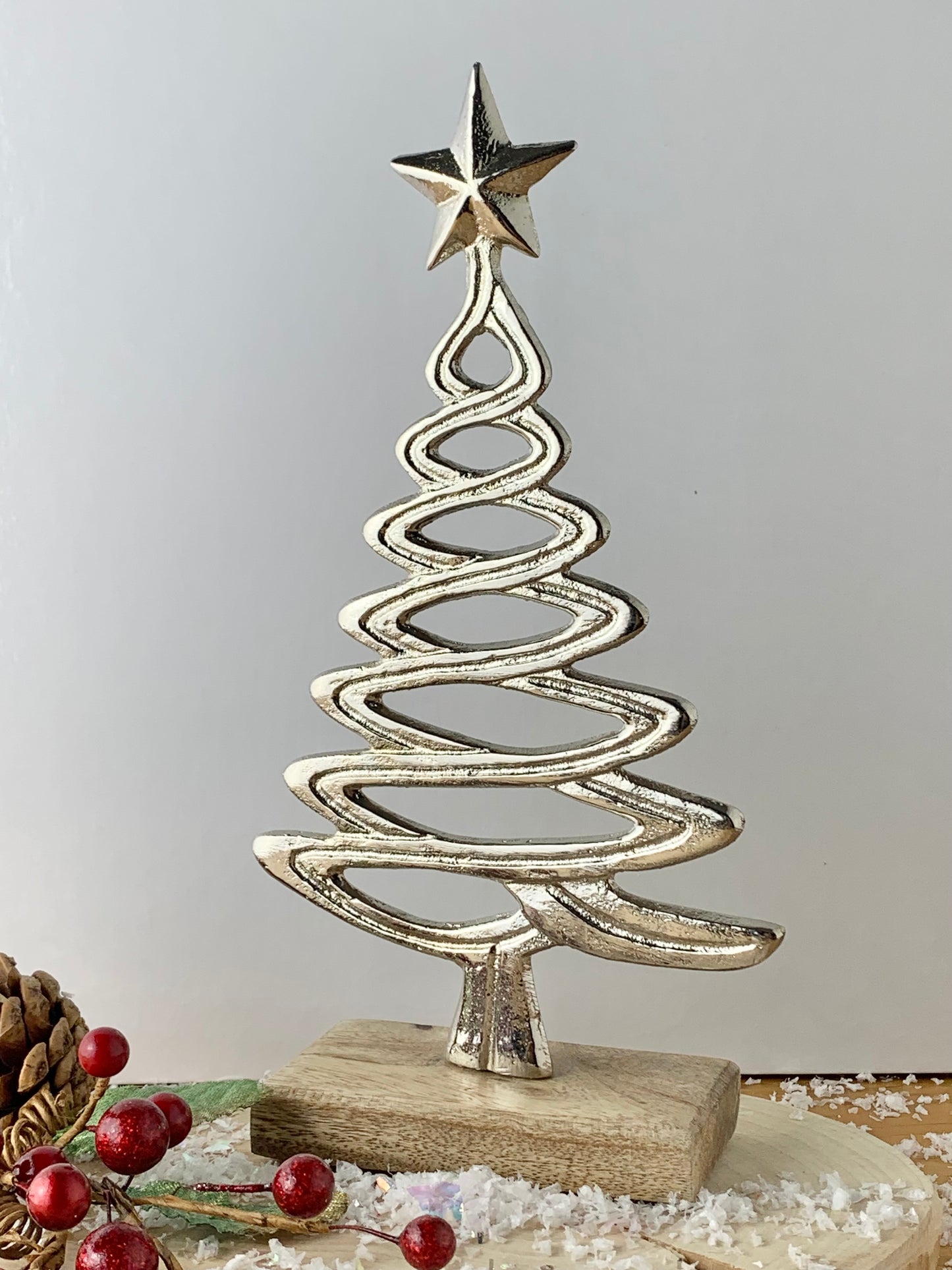 Silver Tree on wooden base - 2 sizes