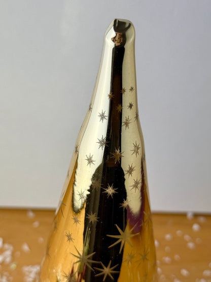 Gold Light Up Cone Christmas Tree