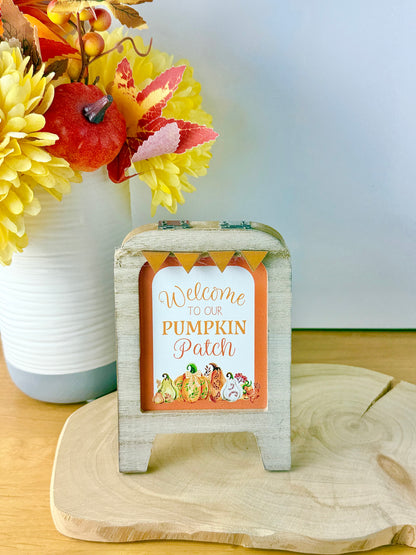 Wooden Easel Sign - Welcome to our Pumpkin Patch