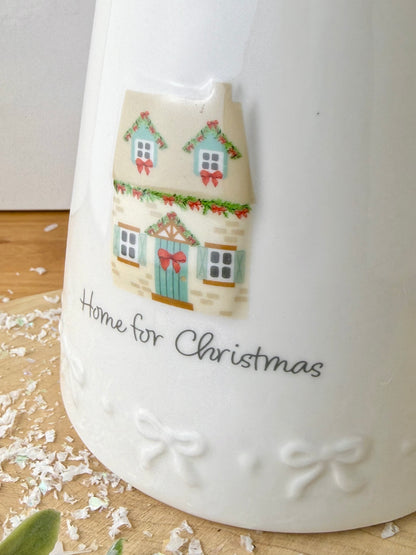Holly Cottage Christmas Embossed Jug - Home for Christmas