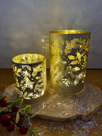 Glow Light Up Holly Lamp - Gold, 2 sizes
