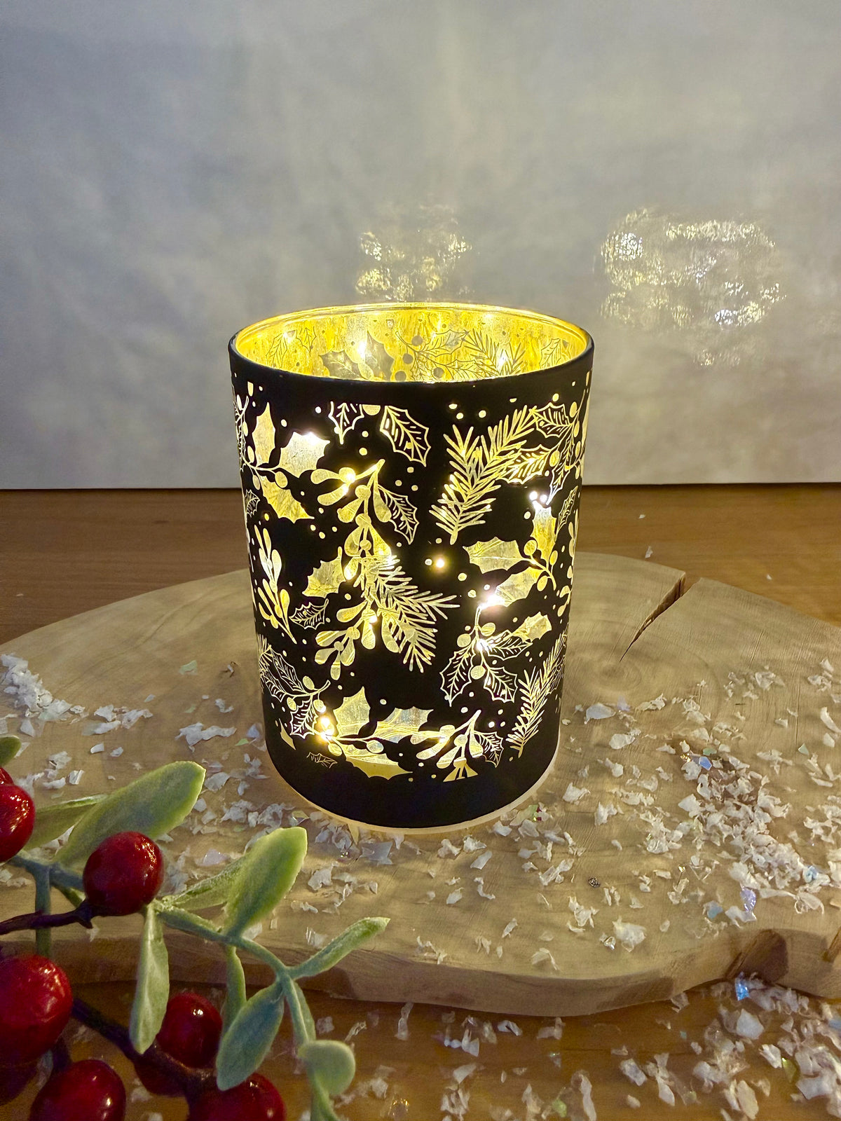 Glow Light Up Holly Lamp - Black & Gold, 2 sizes