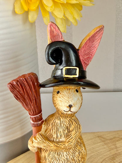 Jasper Rabbit Witch with Broomstick
