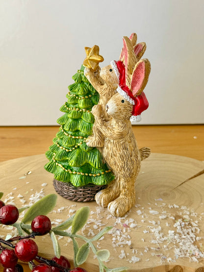 Jasper Rabbit & Bonnie decorating the Christmas Tree