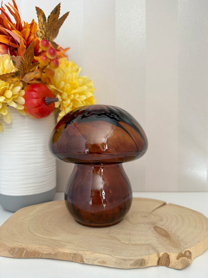 Glass Light up Mushroom - Brown