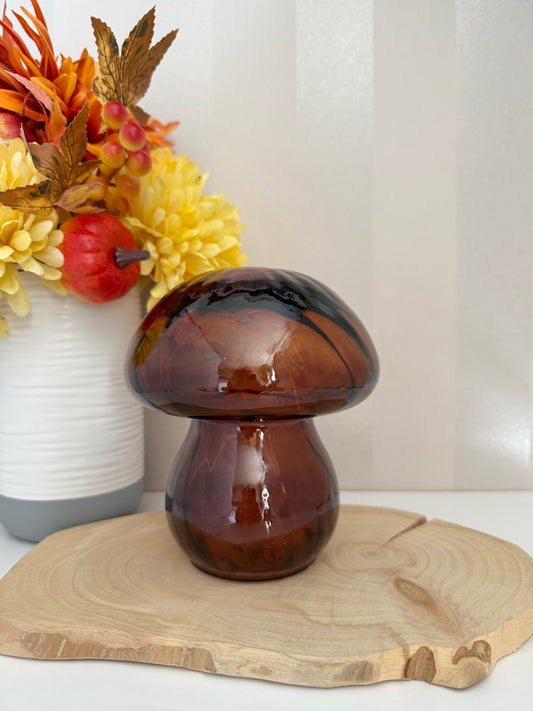 Glass Light up Mushroom - Brown