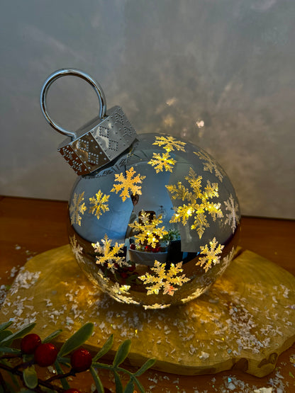 Christmas Light up Bauble - Silver