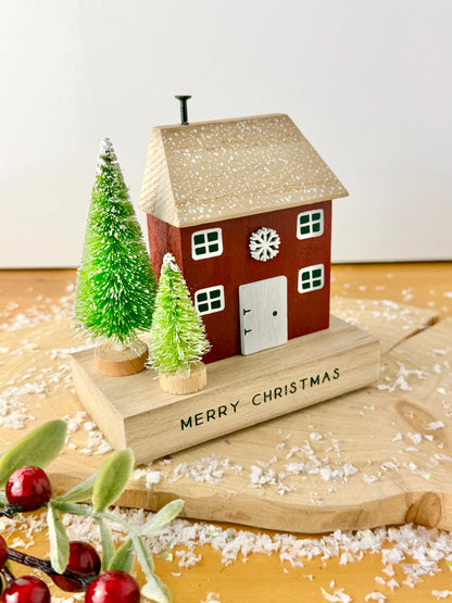 Wooden Merry Christmas House