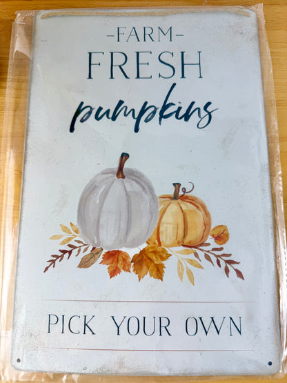 Pair of Autumn Signs - Autumn Magic & Fresh Farm Pumpkins