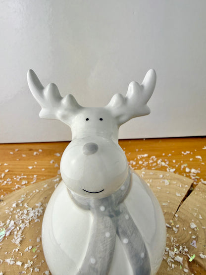 Jolly Reindeer with Grey Scarf