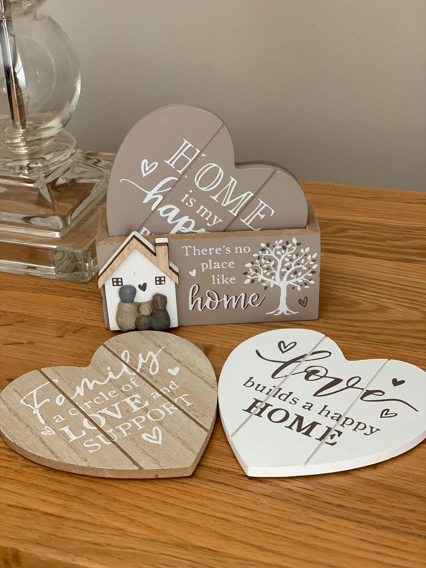 There's no place like home wooden coasters set
