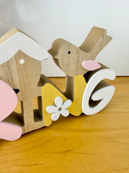 Wooden Spring word block