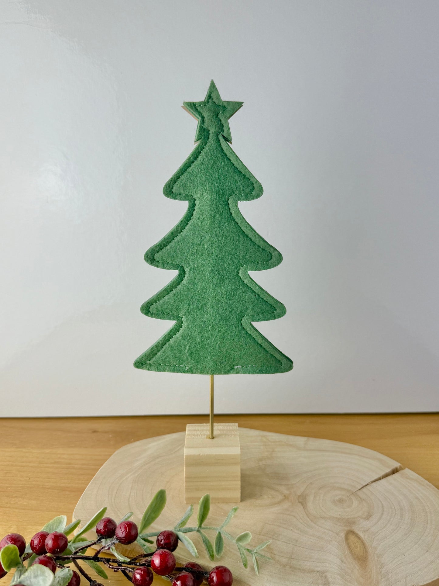 Felt Christmas Trees - Dark Green Pair
