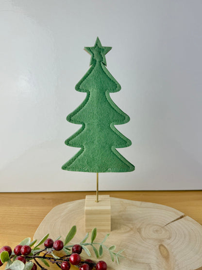 Felt Christmas Trees - Dark Green Pair