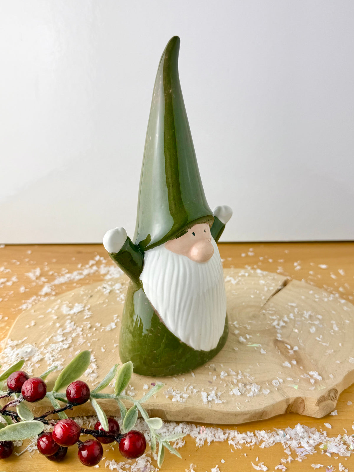 Dark Green Ceramic Santa