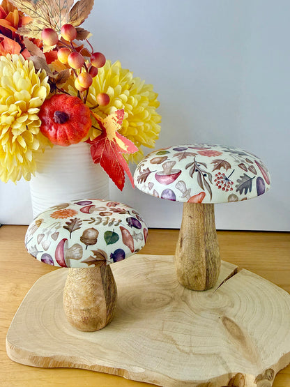 Wooden Autumnal Mushroom - 2 sizes