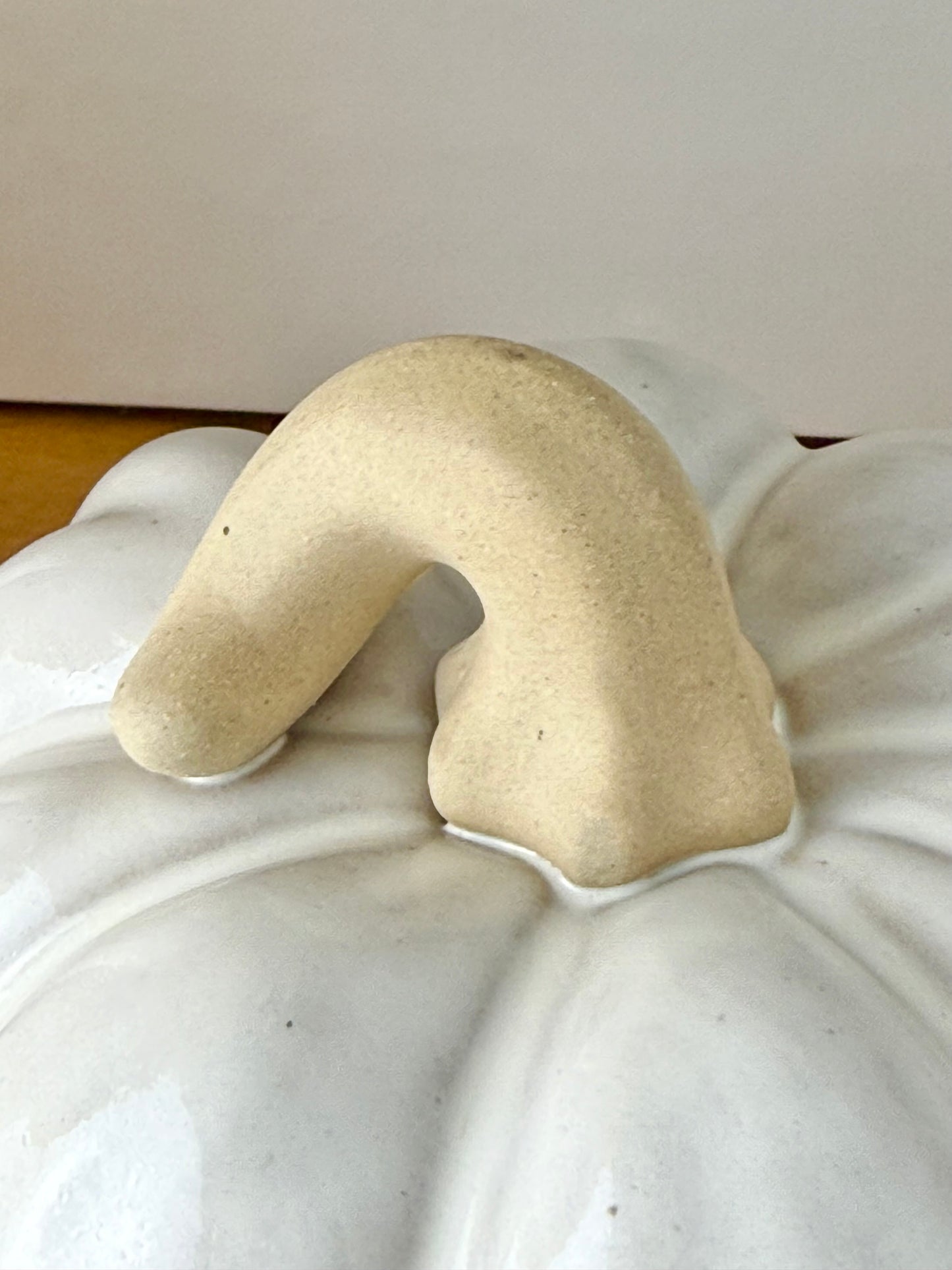White ceramic glazed pumpkin - 2 sizes