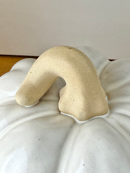White ceramic glazed pumpkin - 2 sizes