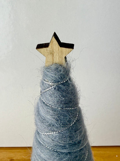 Felt Christmas Trees - Pair of Grey & Silver Trees