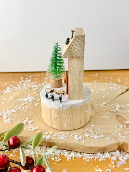 Wooden Christmas Holly House