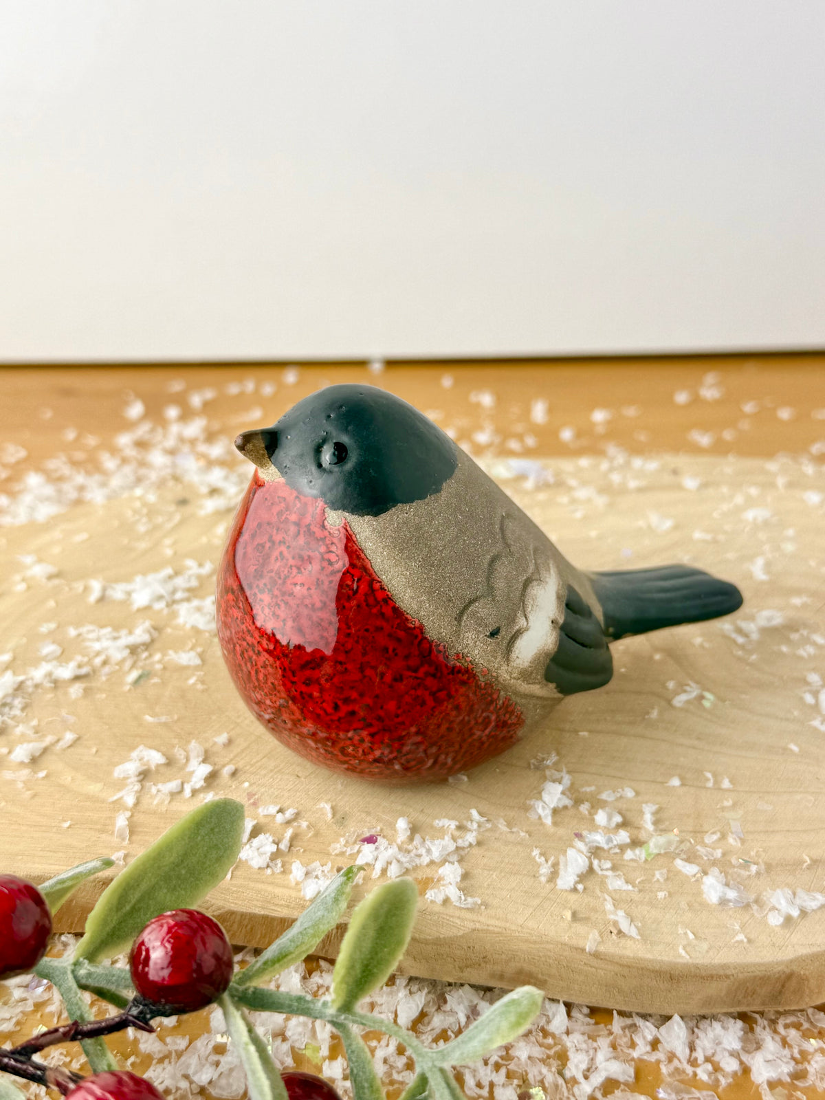 Pair of Robins with bright red chest