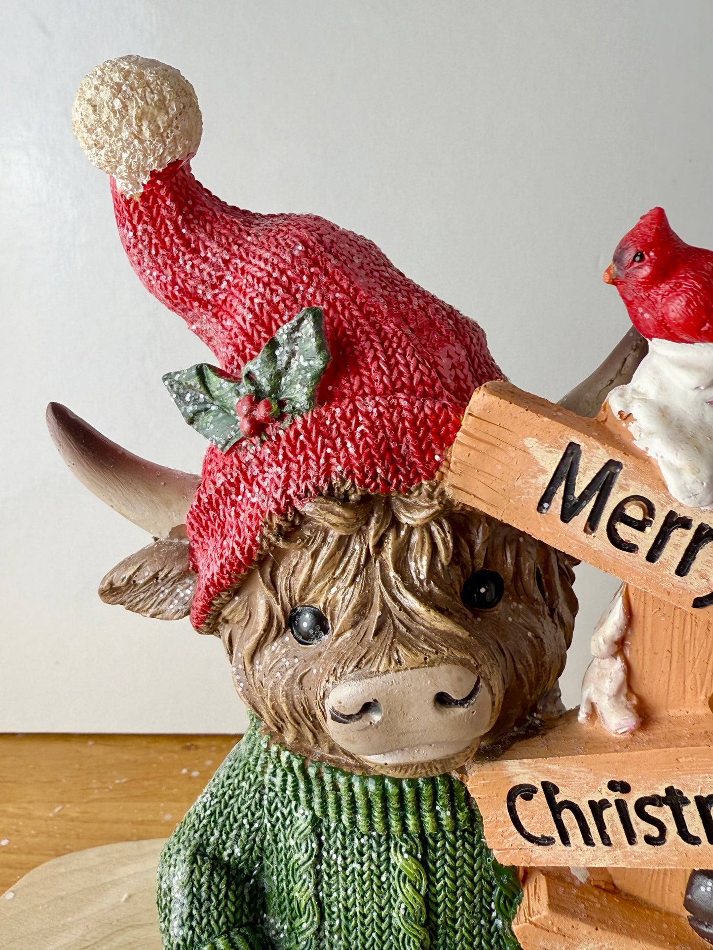 Green Christmas Highland Cows