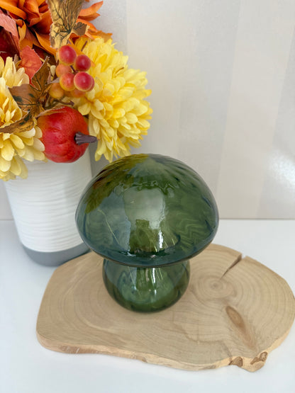 Glass Light up Mushroom - Green