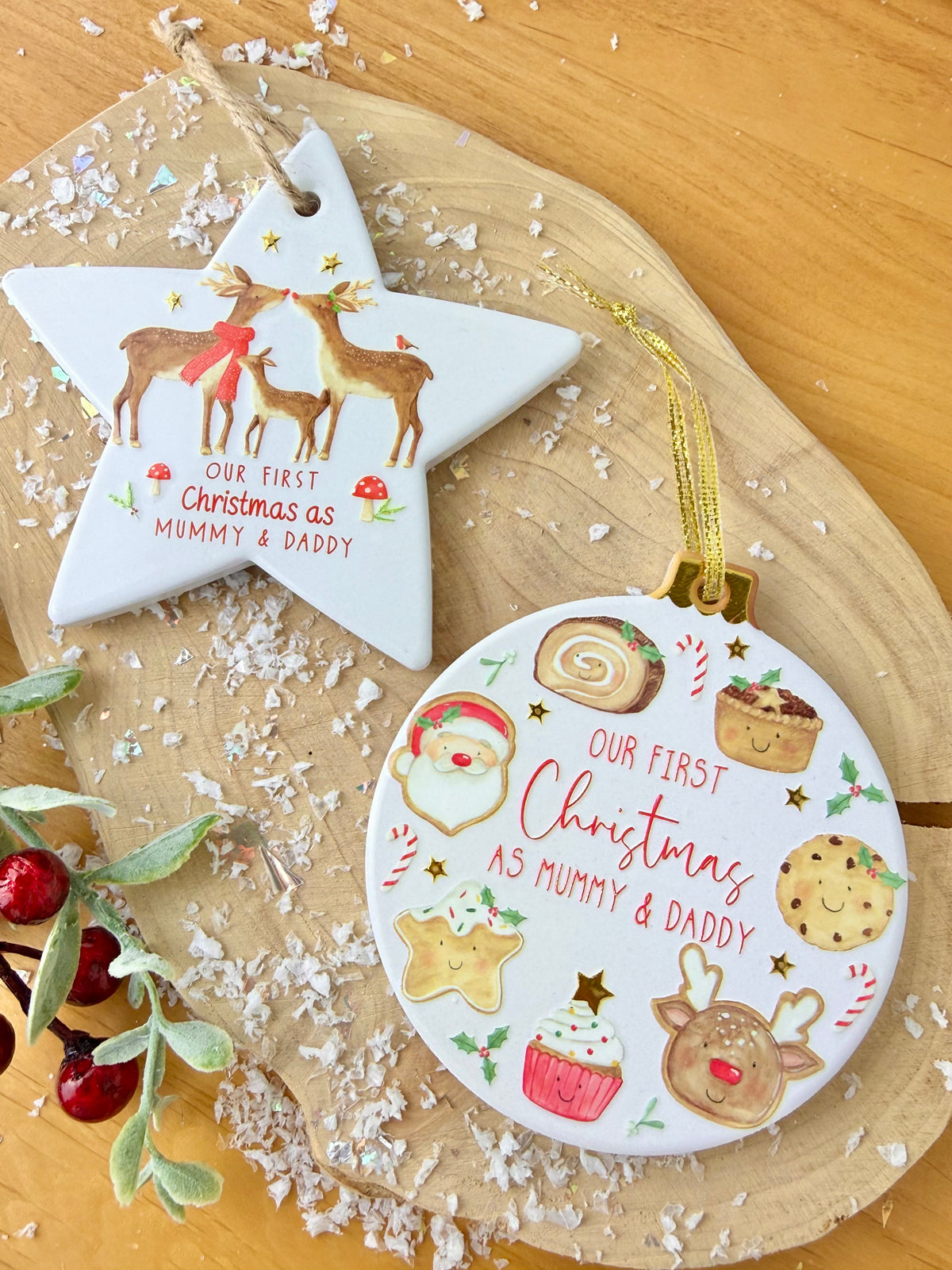 Winter Wonderland First Christmas as Mummy & Daddy hanging tree decoration