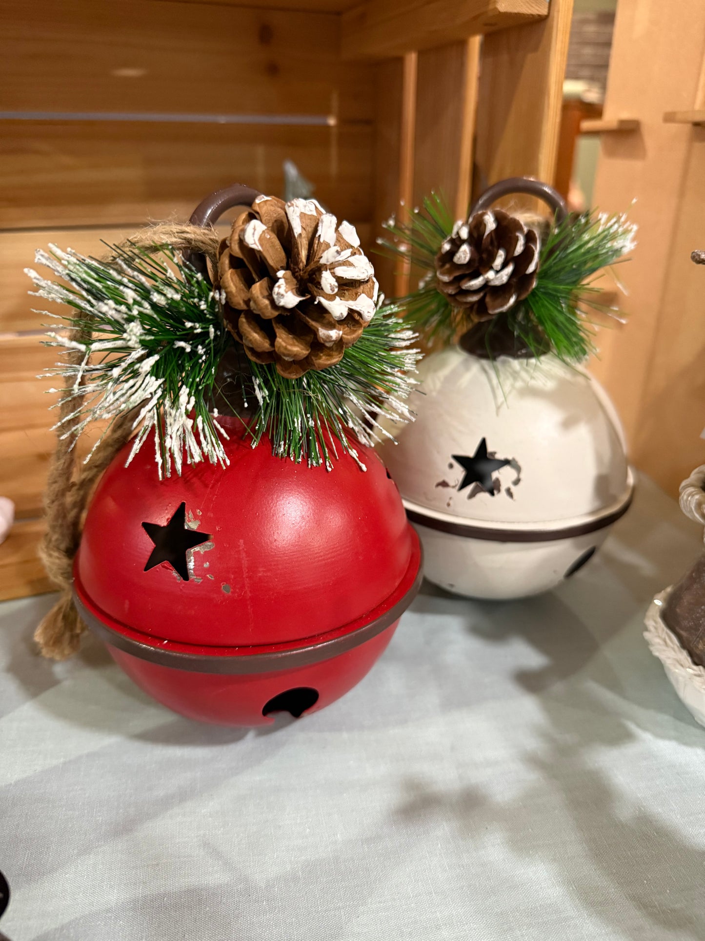 Rustic Metal Red Christmas Bell