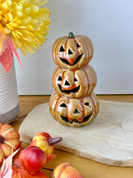 Light up 3 tiered Pumpkin stack