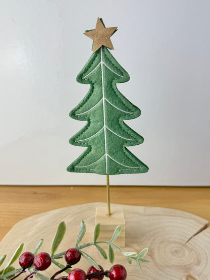 Felt Christmas Trees - Dark Green Pair
