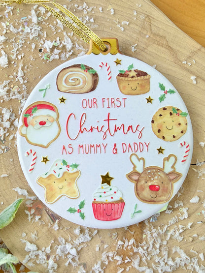 Winter Wonderland First Christmas as Mummy & Daddy hanging tree decoration