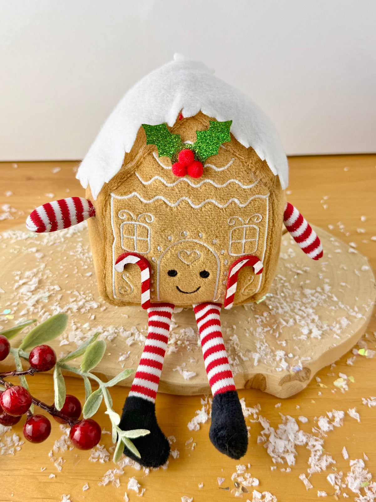 Jingle & Joy Gingerbread Fabric House Shelf Sitter