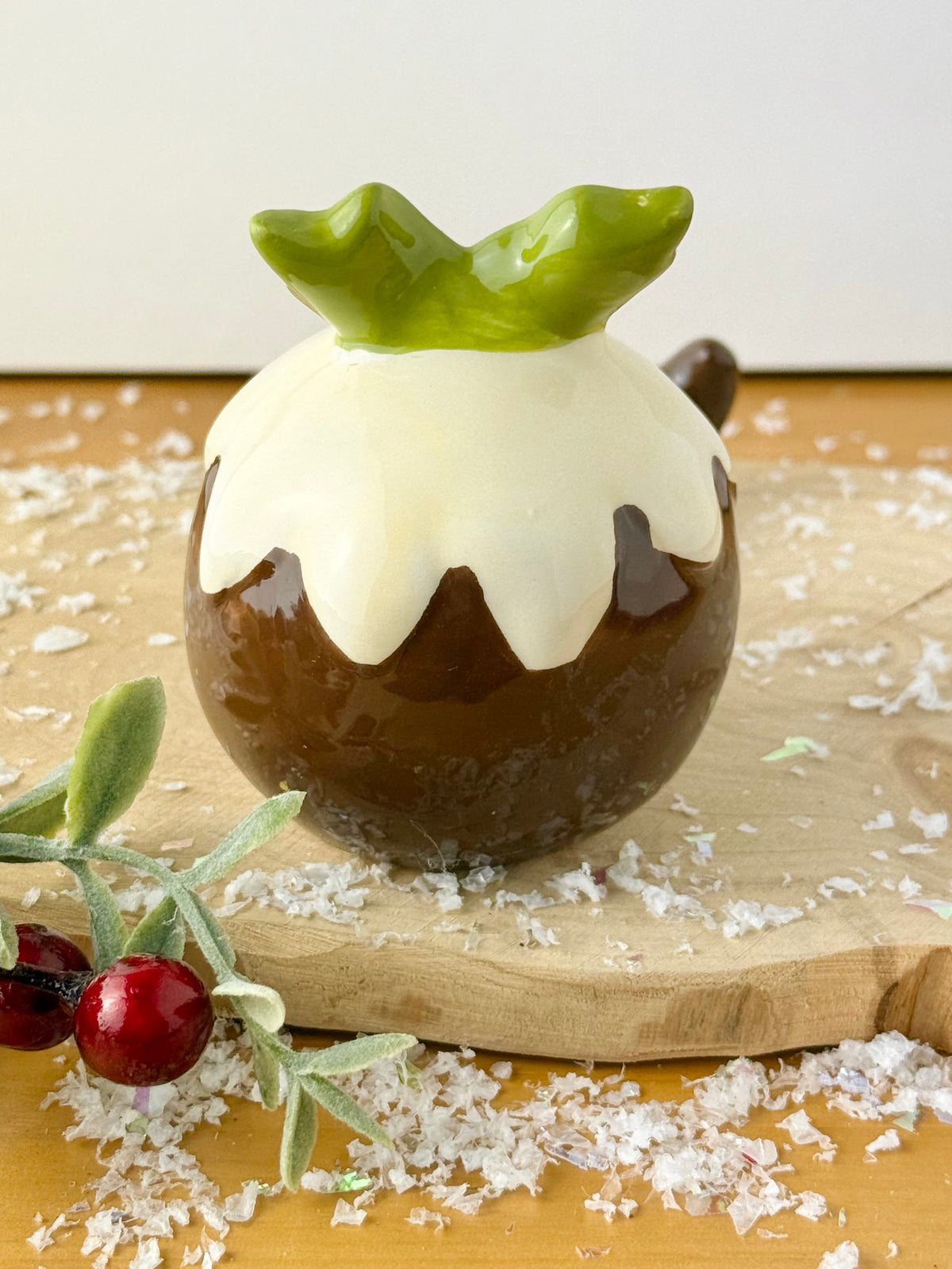 Christmas Pudding Shelf Sitter with dangley legs
