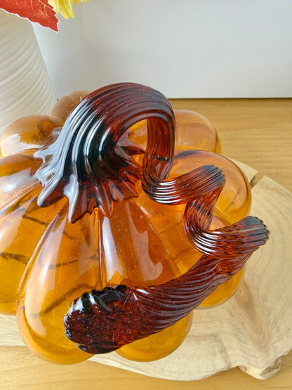 Glass Amber Pumpkin - large