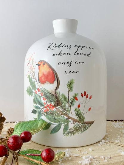 Christmas Robin Vase - 2 sizes