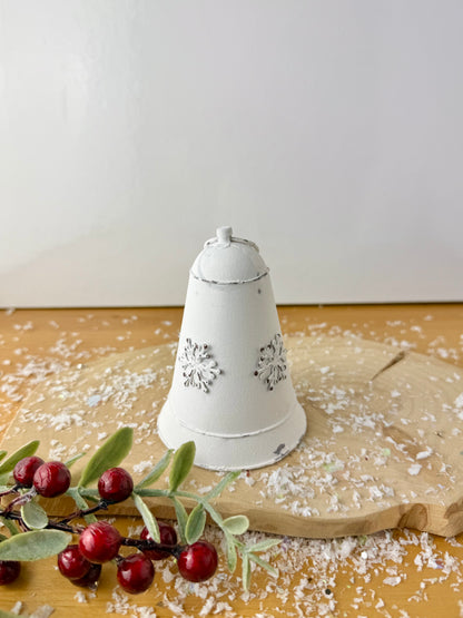 White Metal Bell with Snowflake design - 2 Sizes